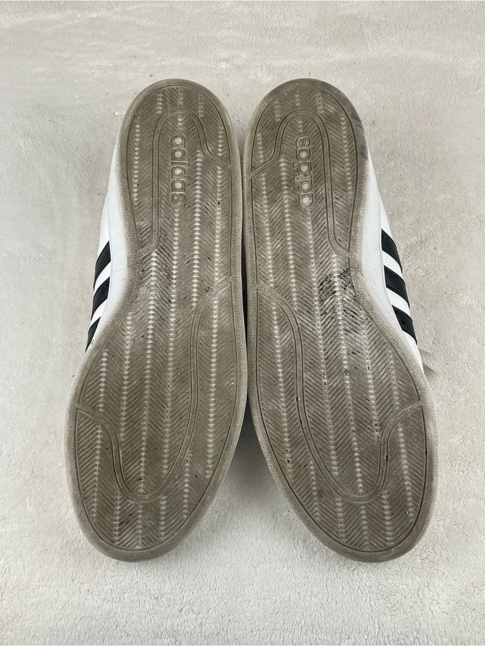 adidas Neo Cloud White Sneakers with Black Three Stripes